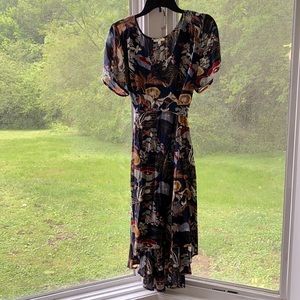 KORI Navy Floral High-Low Dress